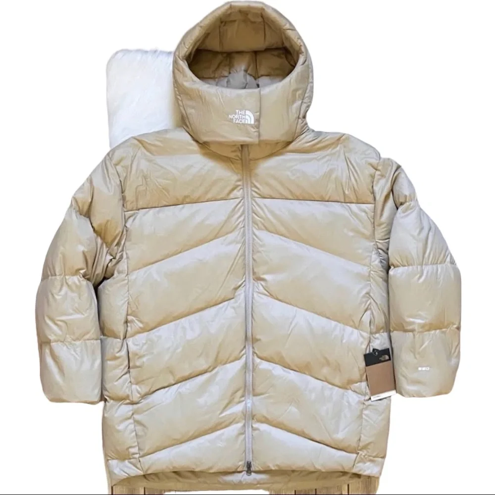NWT The North Face Women’s Palomar Down Parka Coat Jacket relaxed fit Khaki L - Picture 9 of 14